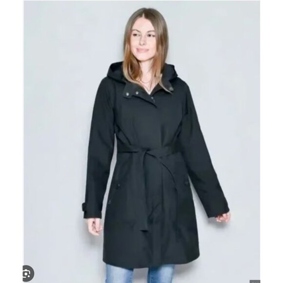 Patagonia Black Arborist Rain Trench Coat, Women's Large, Excellent condition - Picture 1 of 16